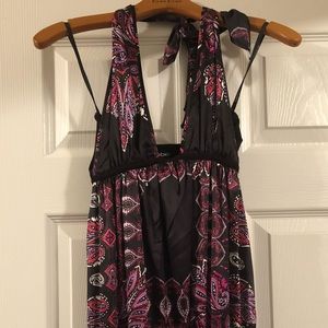 Bebe Silk Halter Bubble Dress